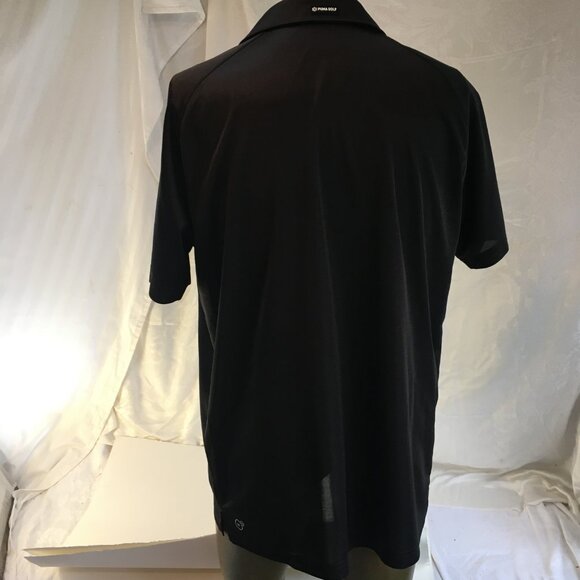Puma Polo Shirt Mens Large Black Short Sleeve Golf Tennis Casual Dri Cell - Picture 8 of 12